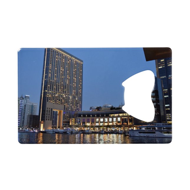 Dubai architecture at night wallet bottle opener (Back Horizontal)