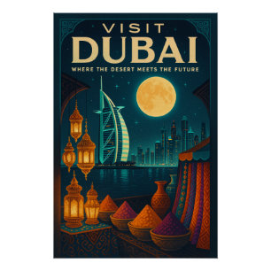 Dubai at night poster