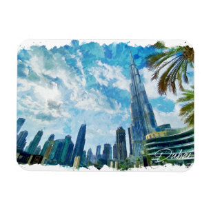 Dubai Burj Khalifa Panorama View Magnet