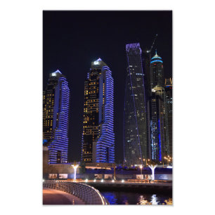 Dubai Cayan Tower at night Photo Print