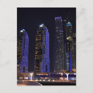 Dubai Cayan Tower at night Postcard