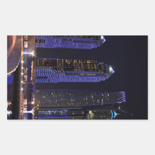 Dubai Cayan Tower at night Sticker
