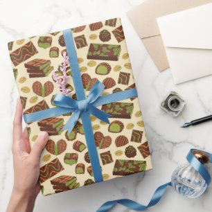 Dubai Chocolate Wrapping Paper, Pistachio Candy Paper