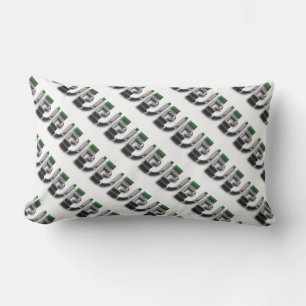 Dubai City UAE Flag Colours Typography Lumbar Pillow