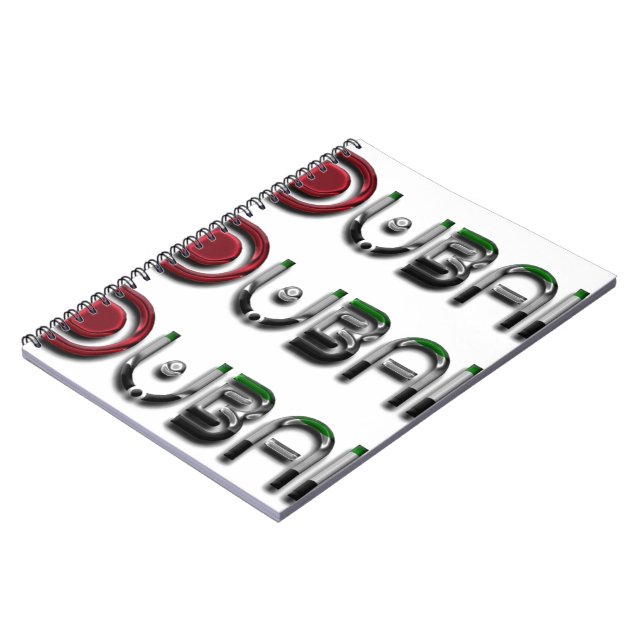 Dubai City UAE Flag Colours Typography Notebook (Left Side)