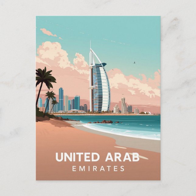 Dubai Coast Vintage Travel Postcard (Front)