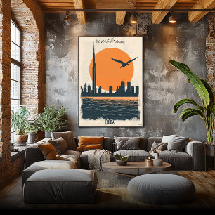 Dubai Dusk - Minimalist Skyline Reflections Poster
