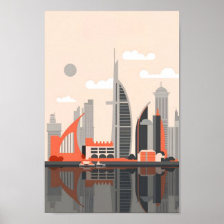 Dubai Elegance 4K Landscape Cityscape Poster