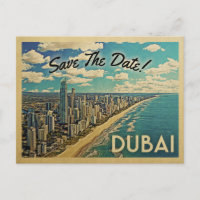 Dubaï Enregistrer La Date Carte Postale Vintage