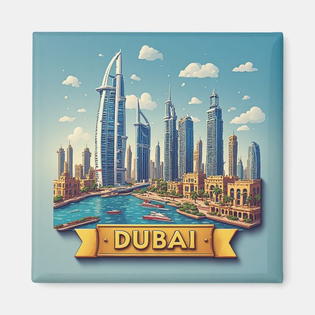 🧲 Dubai Favourite Vacation Destination Memory 🌅 Magnet (Front)