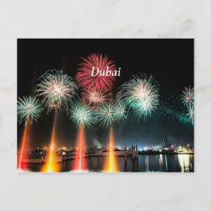 Dubai fireworks postcard