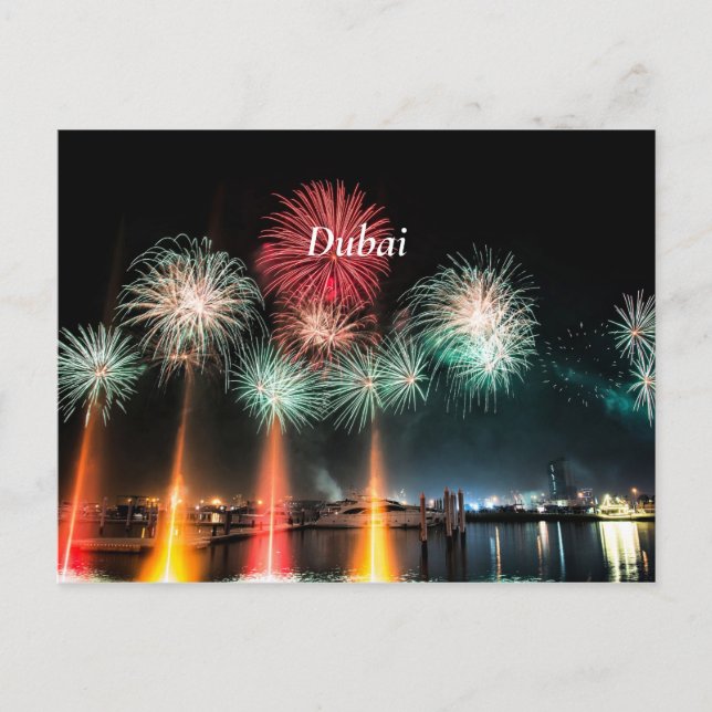 Dubai fireworks postcard (Front)