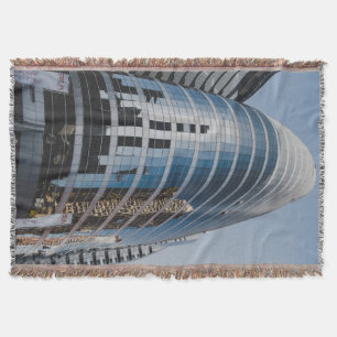 Dubai glass skyscraper throw blanket