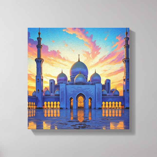Dubai Grand Mosque UAE Sunset Canvas Print (Front)