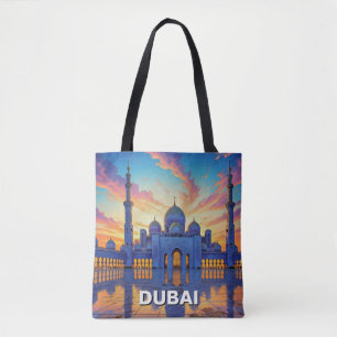 Dubai Grand Mosque UAE Sunset Tote Bag