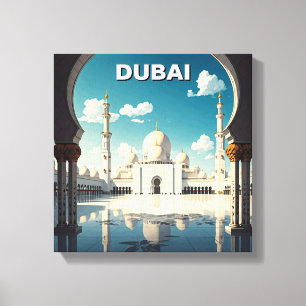 Dubai Grand Mosque UAE Travel Canvas Print