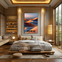 Dubai: Line Art with Coordinates and Photo.
