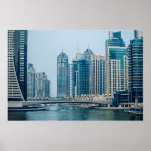 Dubai marina cityscape poster