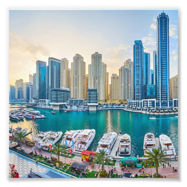 Dubai modern skyscrapers Corniche Photo Print (Front)