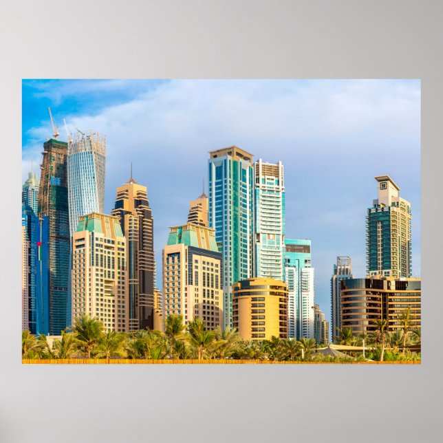 Dubai modern skyscrapers Corniche Poster (Front)
