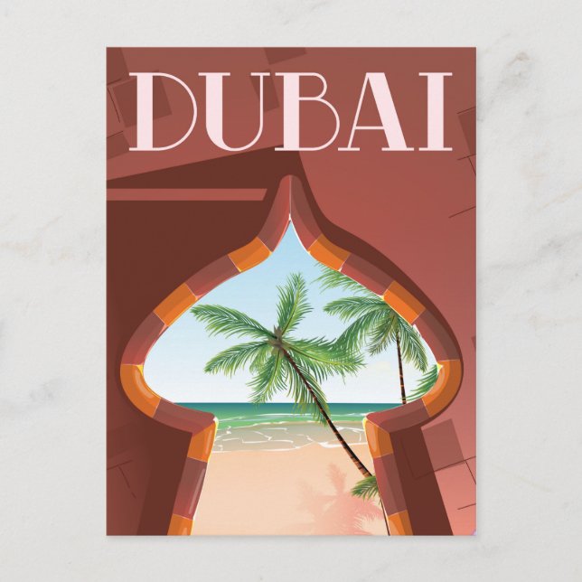 Dubai Palace Travel poster Postcard (Front)