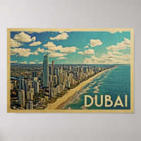 Dubai Poster Vintage Travel Art