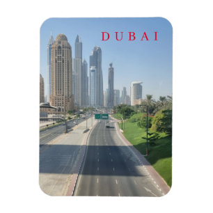 Dubai road and buildings view fridge magnet