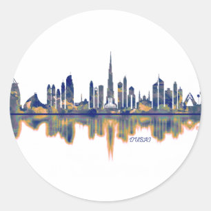 Dubai Skyline Classic Round Sticker