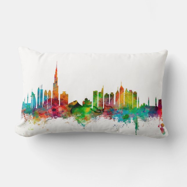 Dubai Skyline Lumbar Pillow (Front)