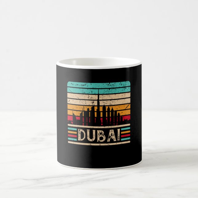 Dubai Skyline Vintage United Arab Emirates Coffee Mug (Center)