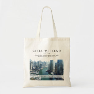 Dubai Skyline Watercolor Girls Weekend Tote Bag