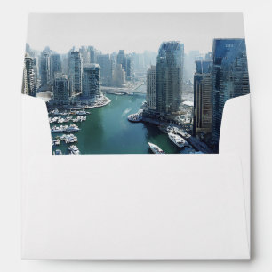 Dubai Skyline Wedding Return Address Envelope