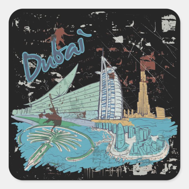 Dubai Square Sticker (Front)