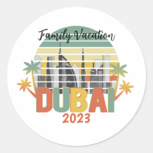 Dubai Travel Tourist Vacation Group Classic Round Sticker