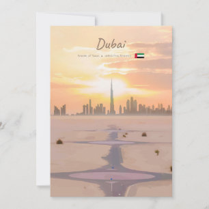 Dubai, UAE - Burj Khalifa Desert Skyline Invitation