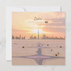 Dubai, UAE - Burj Khalifa Desert Skyline Invitation