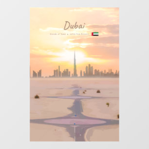 Dubai, UAE - Burj Khalifa Desert Skyline Window Cling