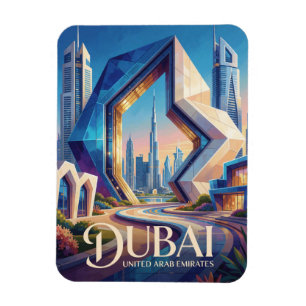Dubai UAE Burj Khalifa Modern Skyline Travel Magnet
