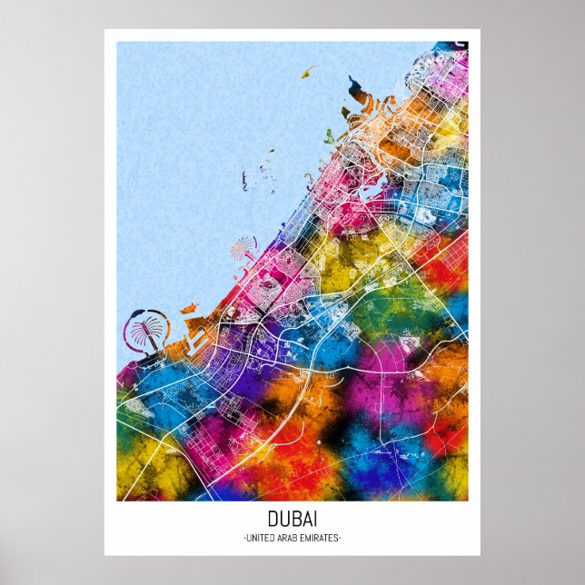 Dubai UAE City Map Poster (Front)