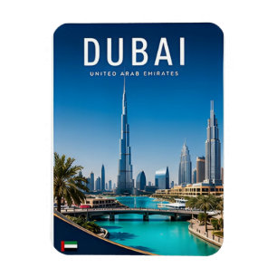 Dubai UAE Futuristic Skyline Desert Gulf Travel Magnet