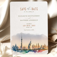 Dubai UAE Save The Date Destination Invitation