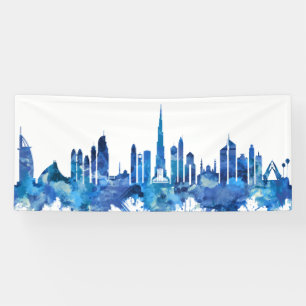 Dubai UAE Skyline Blue Banner