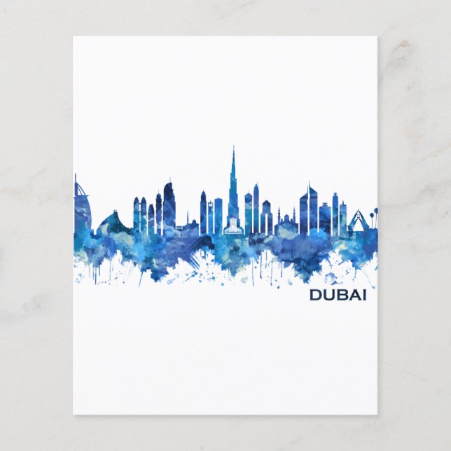 Dubai UAE Skyline Blue Flyer (Front)