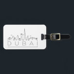 Dubai UAE Skyline Luggage Tag<br><div class="desc">A unique luggage tag representing the beautiful city of Dubai UAE. This tag features a stylized illustration of the city's unique skyline with its name underneath.</div>