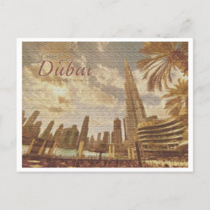 DUBAI UAE VINTAGE - BURJ KHALIFA POSTCARD