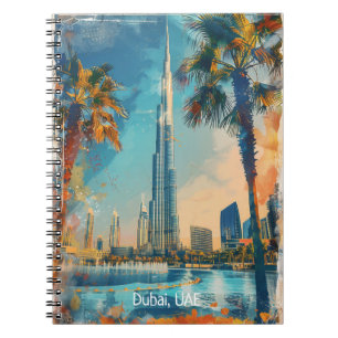Dubai United Arab Emirates Burj Khalifa Artwork Notebook