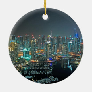 Dubai, United Arab Emirates skyline at night Ceramic Ornament