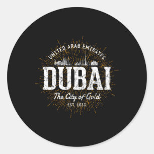 Dubai United Arab Emirates Style Dubai Classic Round Sticker