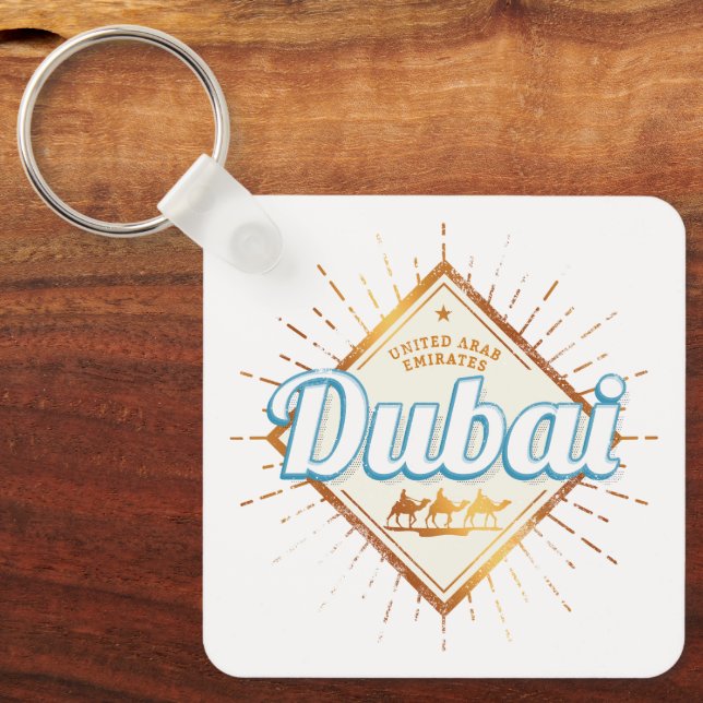 Dubai United Arab Emirates Vintage UAE Souvenir Keychain (Front)