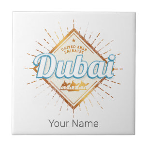 Dubai United Arab Emirates Vintage UAE Souvenir Tile